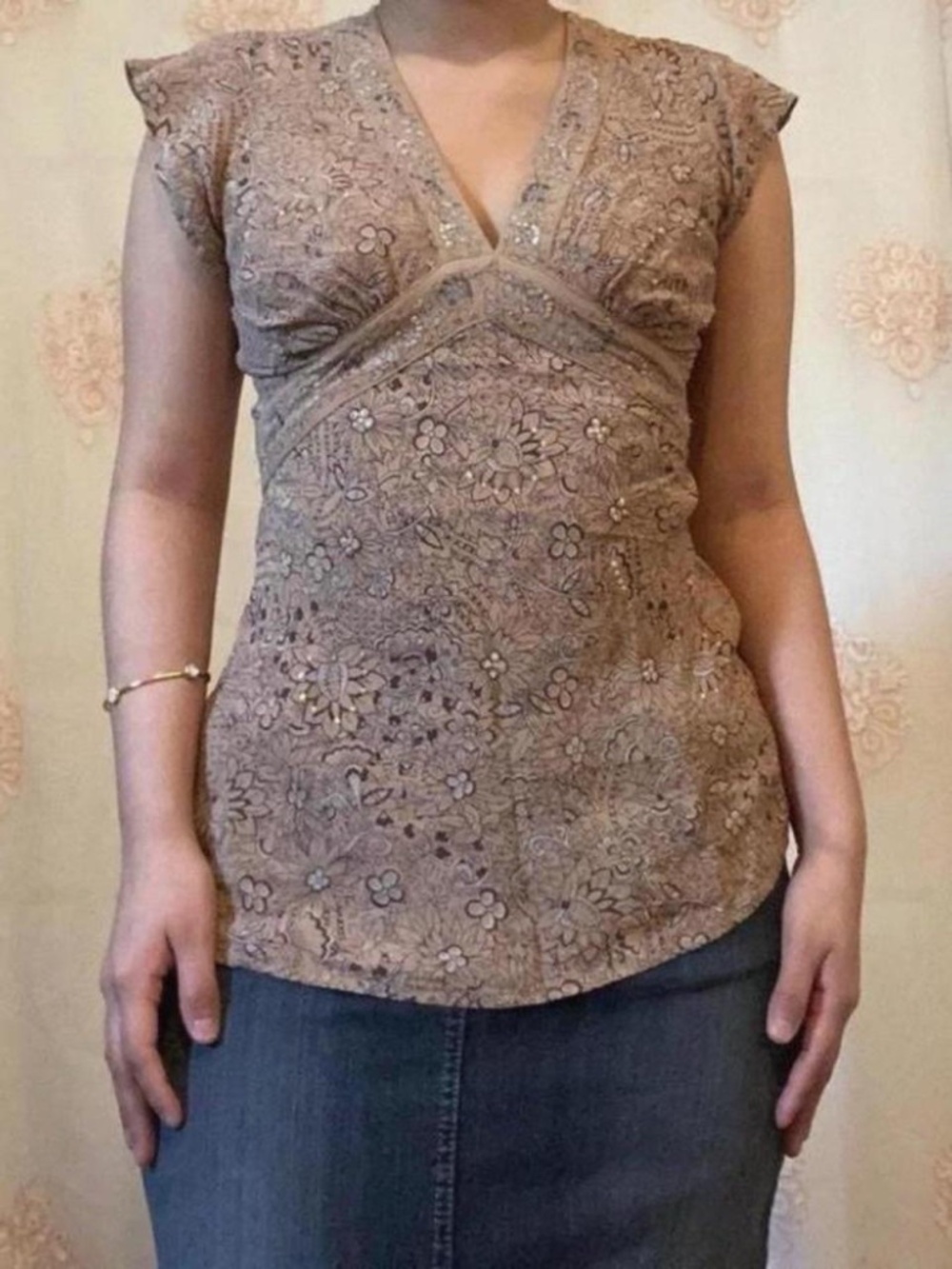 Vintage y2k paisley babydoll blouse size S/M